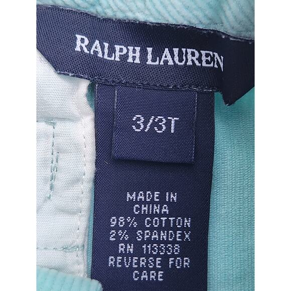 Ralph Lauren Skirt Toddler Girls 3T Blue Corduroy W/ Belt Embroidered Dogs VTG - Picture 5 of 6